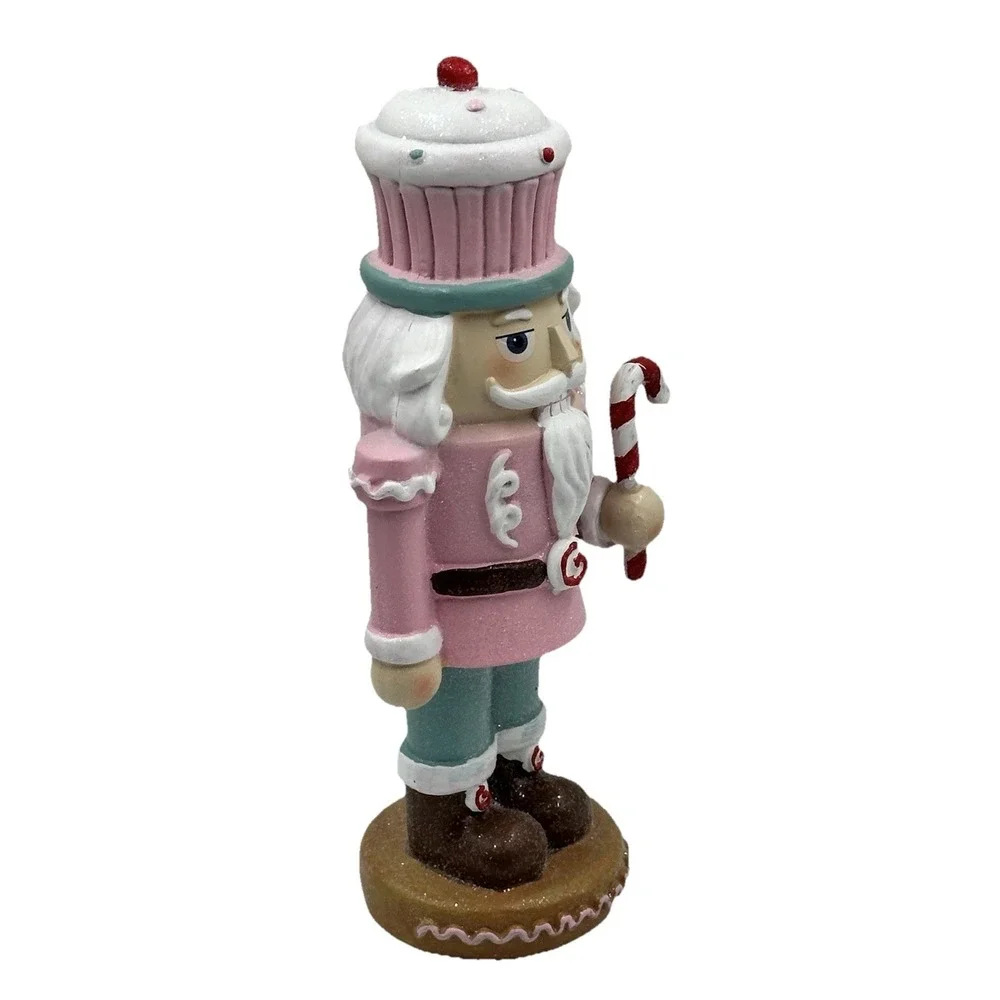 Sugarplum Dreams Cupcake Nutcracker 11.5in Pink Christmas Candy Decor